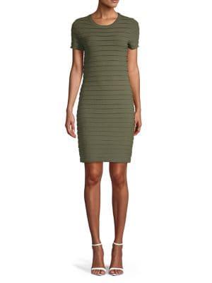Michael Michael Kors Ribbed Ruffle Sheath Dress