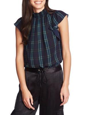 1.state Printed Flutter-sleeve Top