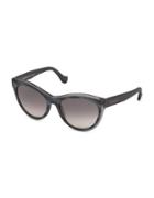 Balenciaga 56mm Horn-effect Cats-eye Sunglasses