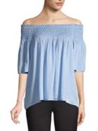 Context Smocked Off-shoulder Top