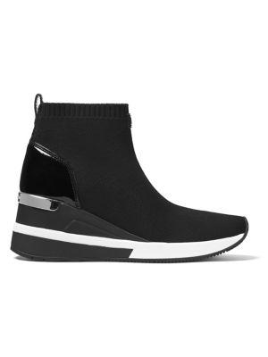 Michael Michael Kors Skyler Soft Knit High-top Wedge Sneakers
