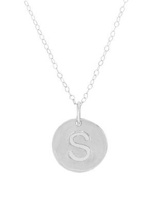 Lord & Taylor 14k White Gold S Round Pendant Necklace