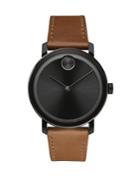 Movado Bold Bold Evolution Stainless Steel & Leather-strap Watch
