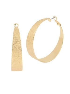 Bcbgeneration Goldtone Textured Hoop Earrings