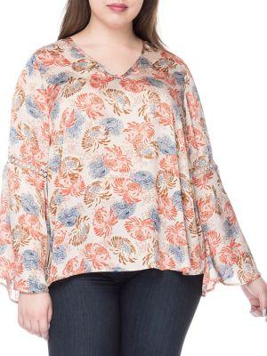 Bobeau Plus Jaymee Printed Blouse