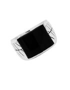 Lord & Taylor Sterling Silver Onyx Ring
