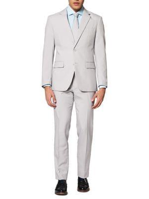 Opposuits 3-piece Slim-fit Groovy Grey Solid Suit