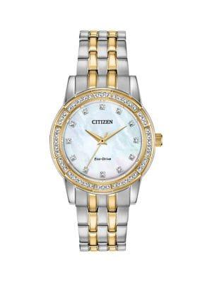 Citizen Two-tone Stainless Steel & Swarovski Crystal Bracelet Watch