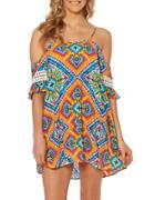 Jessica Simpson Cold-shoulder Printed Coverup