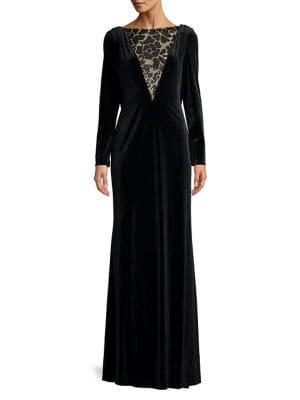 Tadashi Shoji Cowl Back A-line Gown