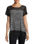 Vince Camuto Fluttering Notes Mixed-media Top
