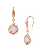 Lord & Taylor Crystal & White Opal Circle Drop Earrings
