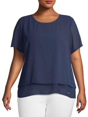 Michael Michael Kors Plus Dotted Layered T-shirt