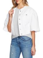 1.state Collarless Wide Sleeve Denim Jacket