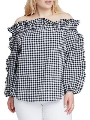 Rachel Rachel Roy Plus Ava Gingham Ruffle Top
