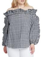 Rachel Rachel Roy Plus Ava Gingham Ruffle Top