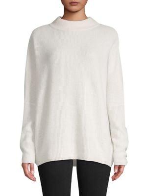 Lord & Taylor Rib-knit Cashmere Mockneck Sweater