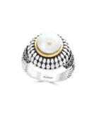 Effy 18k Yellow Goldplated Sterling Silver And Freshwater Pearl Ring