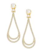 Nadri Goldtone Cubic Zirconia Teardrop Clip-on Earrings