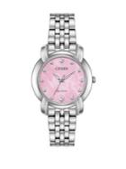 Citizen Jolie Stainless Steel And Pink Mother Of Pearl Watch