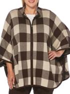 Rafaella Plus Full-zip Cotton-blend Caftan Sweater