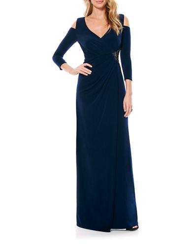 Laundry By Shelli Segal Cold Shoulder Matte Jersey Gown
