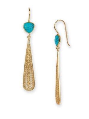 Argento Vivo 18k Goldplated Sterling Silver Elongated Drop Earrings