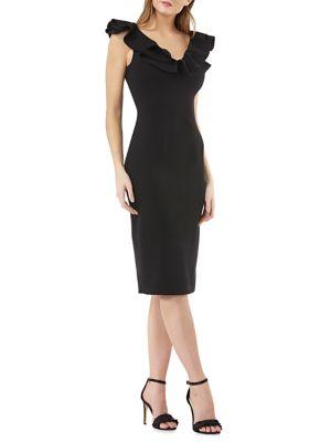 Js Collections Cocktail Ruffle Sheath Dress