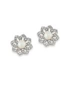 Carolee Icing On The Cake Cubic Zirconia & 5mm Faux Pearl Stud Earrings
