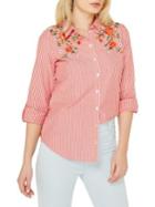 Dorothy Perkins Embroidered Floral Stripe Shirt