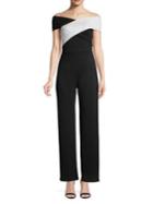 Quiz Contrast Off-the-shoulder Jumpsuit