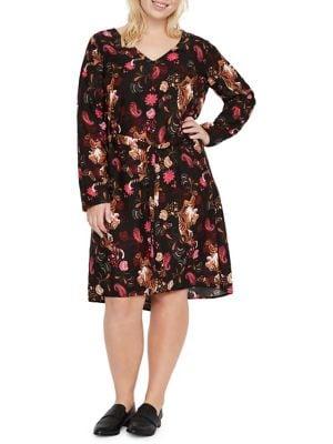 Junarose Plus Tigerz Keenan Long Sleeve Dress