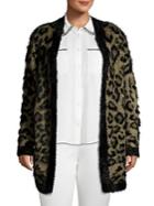 Lord & Taylor Plus Leopard-print Open-front Cardigan