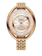 Swarovski Crystalline Oval Rose-goldtone Stainless Steel Bracelet Watch