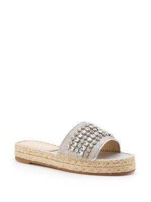 Botkier New York Julie Linen Jeweled Espadrille Sandals