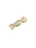 Lord & Taylor Diamond And 14k Yellow Gold Crossover Ring