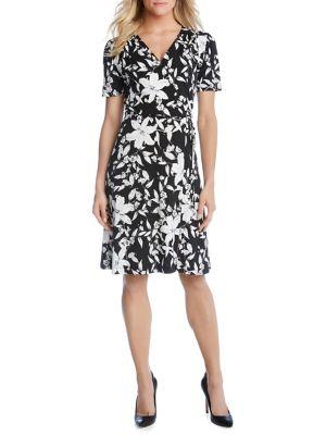 Karen Kane Short-sleeve Faux Wrap Dress