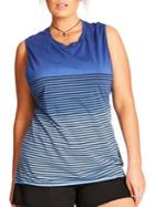 City Chic Sleeveless Striped Ombre Top