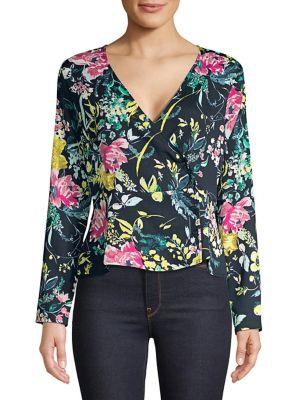 Vero Moda Vita Floral Long-sleeve Wrap Top