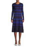 Eliza J Striped Colorblock A-line Dress