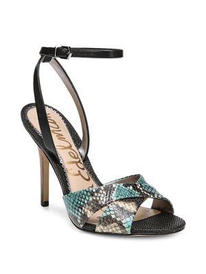 Sam Edelman Aly Snakeskin-embossed Stiletto Leather Pumps