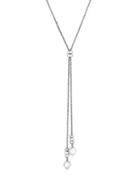 Lucky Brand Key Items Mother-of-pearl Silvertone Lariat Necklace
