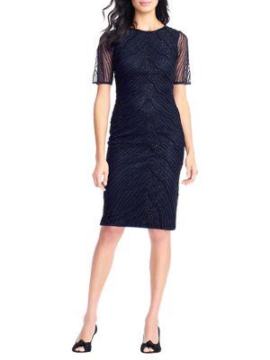 Adrianna Papell Deco Beaded Sheath Dress