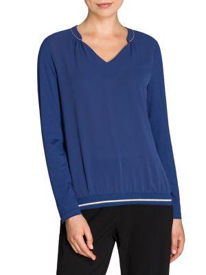Olsen Modern Folk Split-neck Top