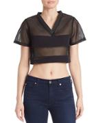 Kendall + Kylie Boxy Mesh Crop Top