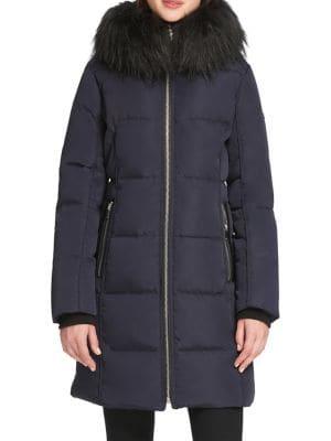 Donna Karan Quilted Faux Fur-trimmed Jacket