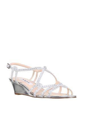 Nina Finola Embellished Demi Wedge Sandals