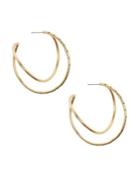 Sole Society Goldtone & Hematite Large Orbital Hoop Earrings