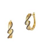 Le Vian Chocolatier Chocolate Diamonds & 14k Honey Gold Pear Hoop Earrings
