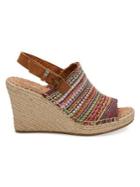 Toms Monica Global Woven-print Canvas Wedge Espadrilles